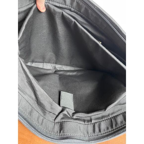 Men's Rugged Cowhide Leather Messenger Bag Laptop Carrier Charcoal Canvas Bag - Picture 9 of 13